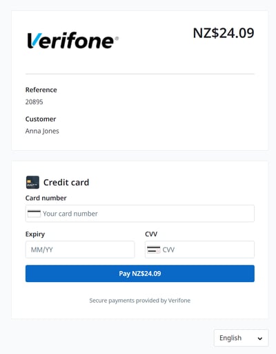 Verifone HPP checkout