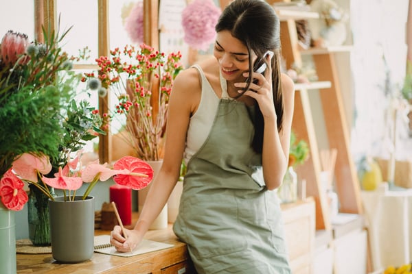 business owner on the phone